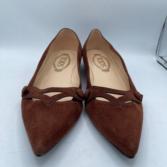 Tod's Women's Brown Suede Flats - Picture 2 of 10